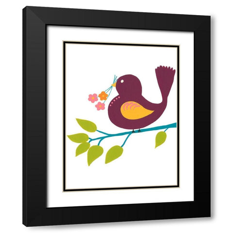 Cute Bird IV Black Modern Wood Framed Art Print with Double Matting by Moore, Regina