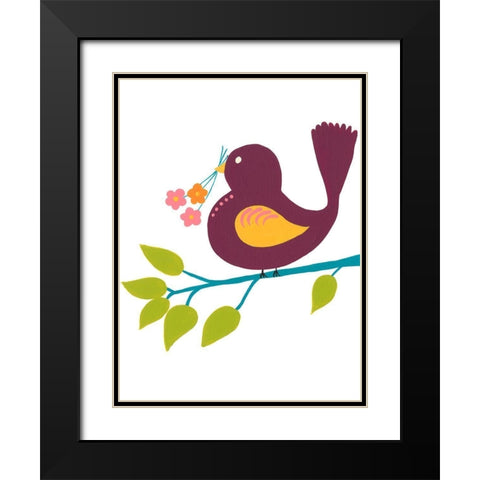 Cute Bird IV Black Modern Wood Framed Art Print with Double Matting by Moore, Regina