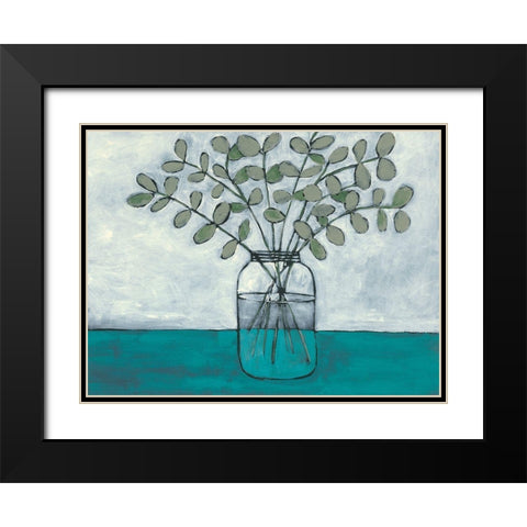 Jar of Stems I Black Modern Wood Framed Art Print with Double Matting by Moore, Regina