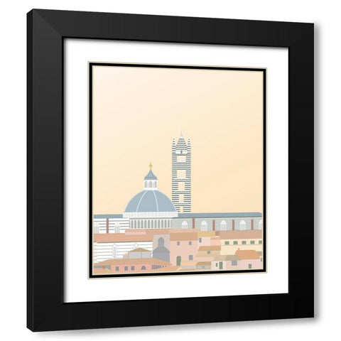 Travel Europe--Duomo di Siena Black Modern Wood Framed Art Print with Double Matting by Soerensen, Gurli