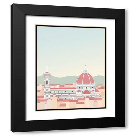 Travel Europe--Firenze Black Modern Wood Framed Art Print with Double Matting by Soerensen, Gurli