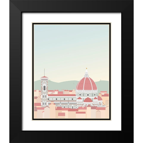 Travel Europe--Firenze Black Modern Wood Framed Art Print with Double Matting by Soerensen, Gurli