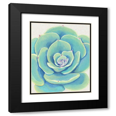 Pastel Succulent IV Black Modern Wood Framed Art Print with Double Matting by OToole, Tim