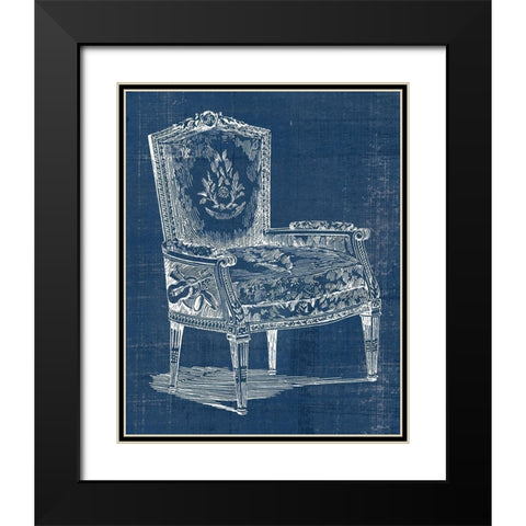 Antique Chair Blueprint I Black Modern Wood Framed Art Print with Double Matting by Vision Studio