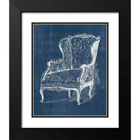 Antique Chair Blueprint III Black Modern Wood Framed Art Print with Double Matting by Vision Studio