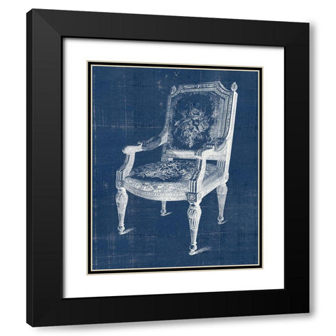 Antique Chair Blueprint IV Black Modern Wood Framed Art Print with Double Matting by Vision Studio