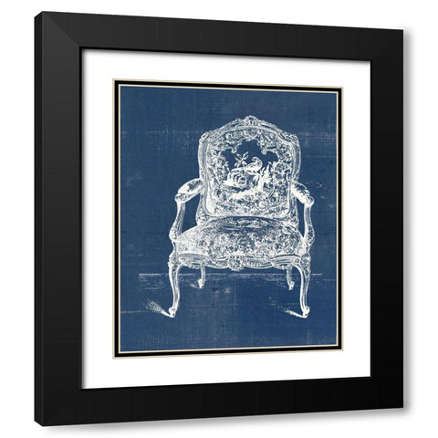 Antique Chair Blueprint V Black Modern Wood Framed Art Print with Double Matting by Vision Studio