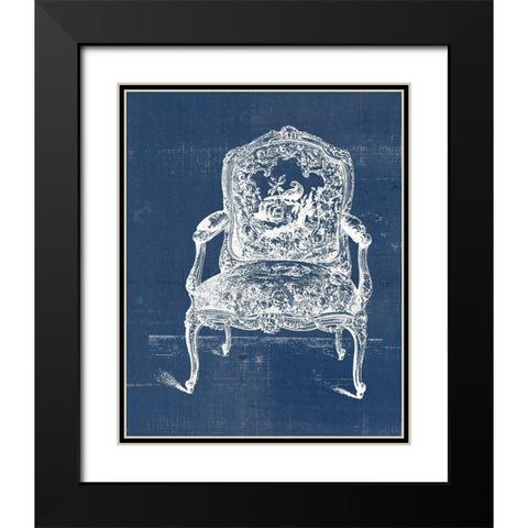 Antique Chair Blueprint V Black Modern Wood Framed Art Print with Double Matting by Vision Studio