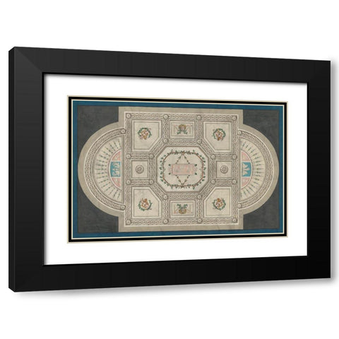 Parisian Ceiling Design Black Modern Wood Framed Art Print with Double Matting by Vess, June Erica
