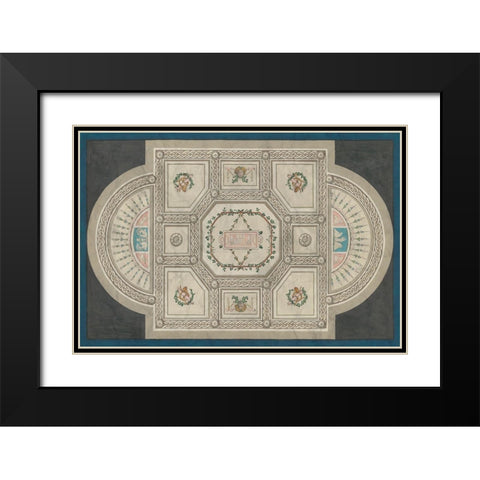Parisian Ceiling Design Black Modern Wood Framed Art Print with Double Matting by Vess, June Erica