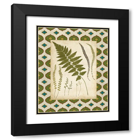 Moroccan Ferns II Black Modern Wood Framed Art Print with Double Matting by Vision Studio