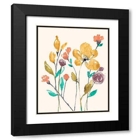 Whimsy Flowers II Black Modern Wood Framed Art Print with Double Matting by Goldberger, Jennifer