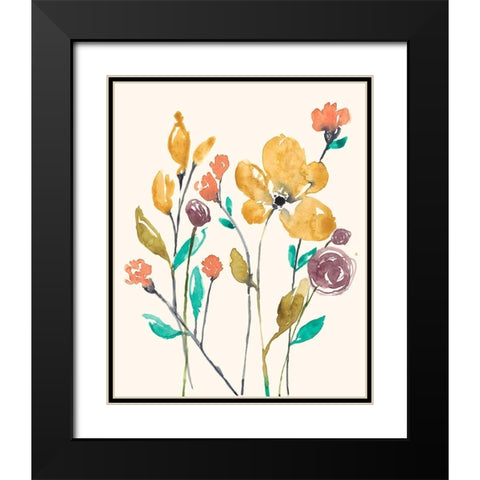 Whimsy Flowers II Black Modern Wood Framed Art Print with Double Matting by Goldberger, Jennifer