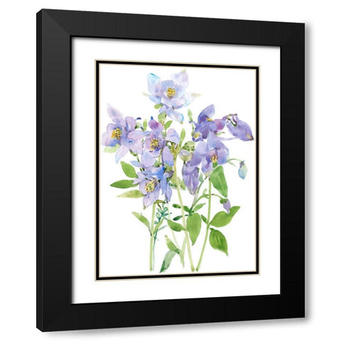 Columbine Spray I Black Modern Wood Framed Art Print with Double Matting by Tim OToole