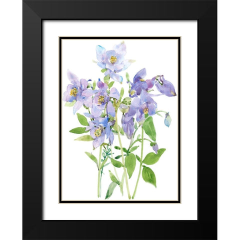 Columbine Spray I Black Modern Wood Framed Art Print with Double Matting by Tim OToole