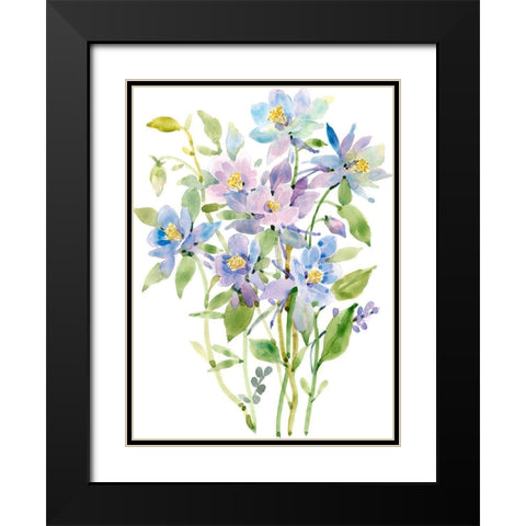 Columbine Spray II Black Modern Wood Framed Art Print with Double Matting by Tim OToole