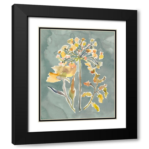 Collected Florals II Black Modern Wood Framed Art Print with Double Matting by Zarris, Chariklia