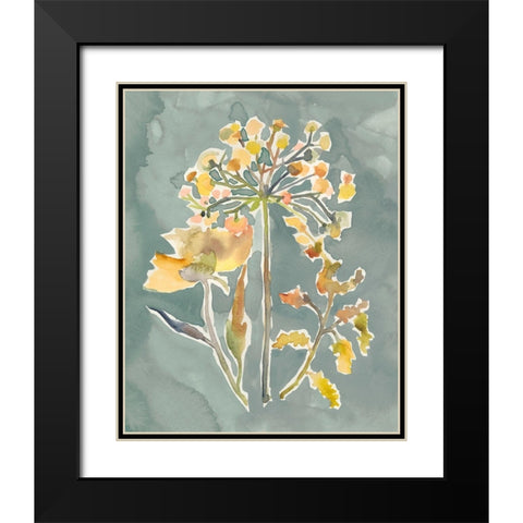 Collected Florals II Black Modern Wood Framed Art Print with Double Matting by Zarris, Chariklia