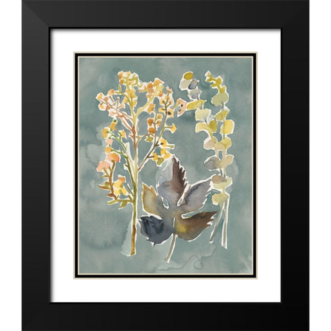 Collected Florals III Black Modern Wood Framed Art Print with Double Matting by Zarris, Chariklia