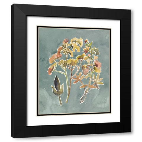 Collected Florals IV Black Modern Wood Framed Art Print with Double Matting by Zarris, Chariklia
