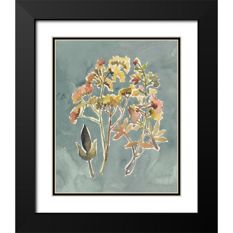 Collected Florals IV Black Modern Wood Framed Art Print with Double Matting by Zarris, Chariklia