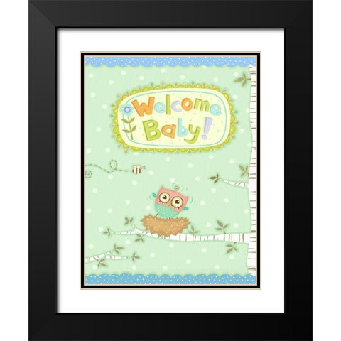 Baby Owl I Black Modern Wood Framed Art Print with Double Matting by Eisner, Viv