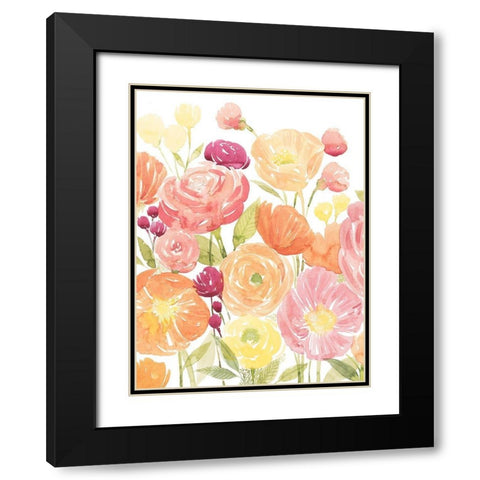 Pastel Petals I Black Modern Wood Framed Art Print with Double Matting by Popp, Grace