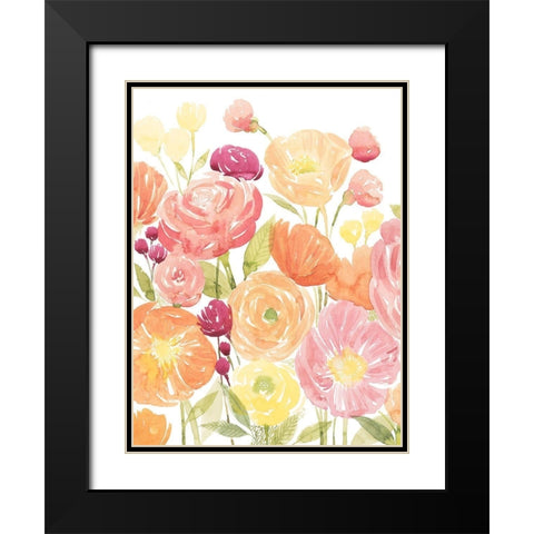 Pastel Petals I Black Modern Wood Framed Art Print with Double Matting by Popp, Grace