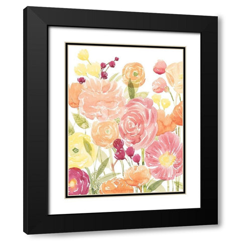 Pastel Petals II Black Modern Wood Framed Art Print with Double Matting by Popp, Grace