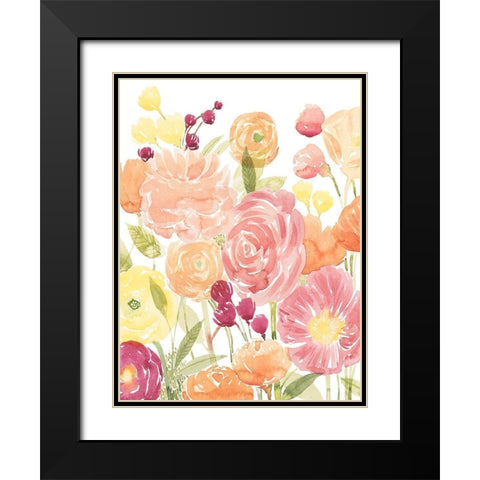 Pastel Petals II Black Modern Wood Framed Art Print with Double Matting by Popp, Grace