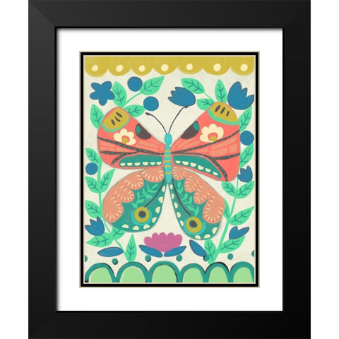 Flutterfly I Black Modern Wood Framed Art Print with Double Matting by Zarris, Chariklia