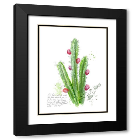 Cactus Verse II Black Modern Wood Framed Art Print with Double Matting by Blixt, Ingrid