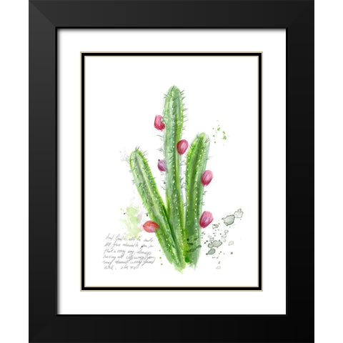Cactus Verse II Black Modern Wood Framed Art Print with Double Matting by Blixt, Ingrid