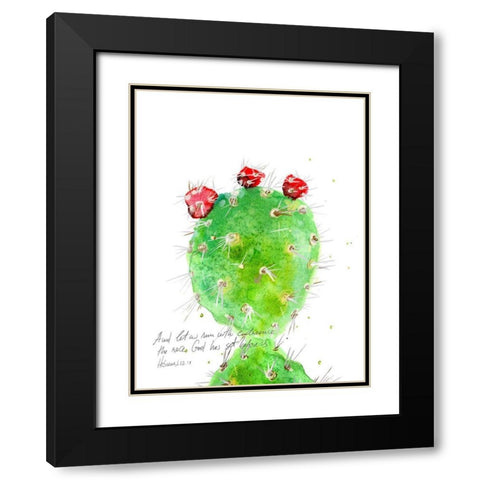 Cactus Verse IV Black Modern Wood Framed Art Print with Double Matting by Blixt, Ingrid