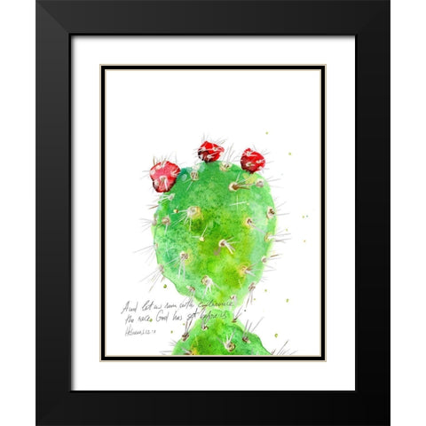 Cactus Verse IV Black Modern Wood Framed Art Print with Double Matting by Blixt, Ingrid