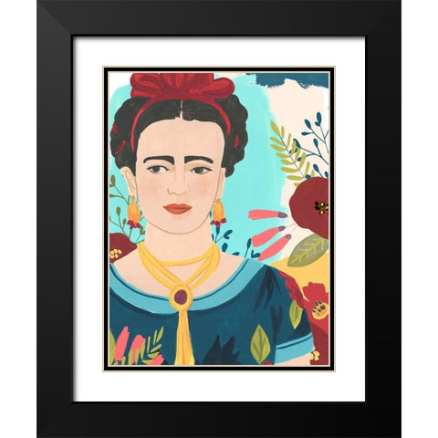 Fridas Garden I Black Modern Wood Framed Art Print with Double Matting by Vess, June Erica