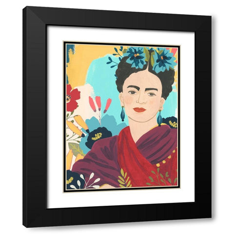 Fridas Garden II Black Modern Wood Framed Art Print with Double Matting by Vess, June Erica