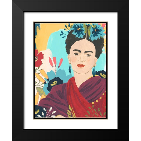 Fridas Garden II Black Modern Wood Framed Art Print with Double Matting by Vess, June Erica
