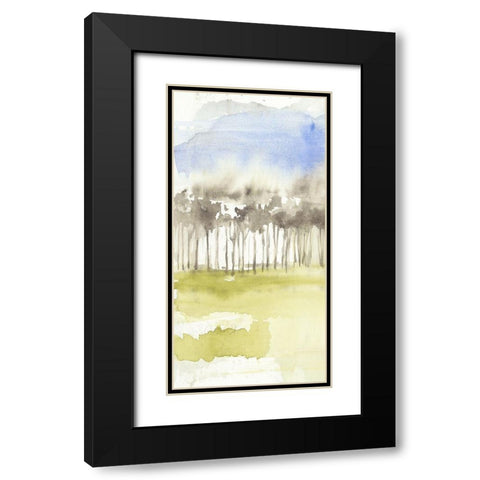 Split Treeline I Black Modern Wood Framed Art Print with Double Matting by Goldberger, Jennifer