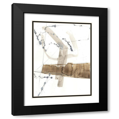 Umber Connection II Black Modern Wood Framed Art Print with Double Matting by Goldberger, Jennifer