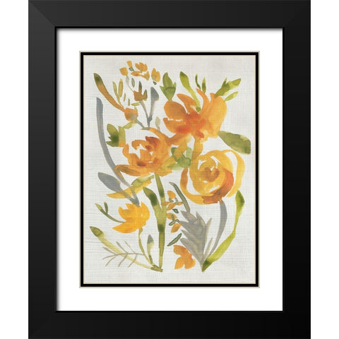 Butterscotch Bouquet II Black Modern Wood Framed Art Print with Double Matting by Zarris, Chariklia