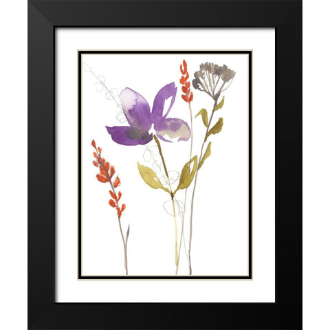 Ultraviolet Bouquet II Black Modern Wood Framed Art Print with Double Matting by Goldberger, Jennifer