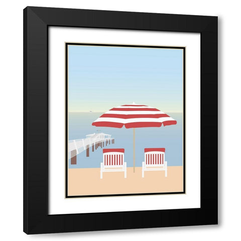 Lido di Camaiore I Black Modern Wood Framed Art Print with Double Matting by Soerensen, Gurli