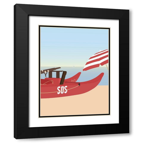 Lido di Camaiore II Black Modern Wood Framed Art Print with Double Matting by Soerensen, Gurli