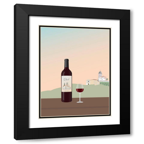 Tuscan Wine I Black Modern Wood Framed Art Print with Double Matting by Soerensen, Gurli