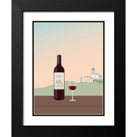 Tuscan Wine I Black Modern Wood Framed Art Print with Double Matting by Soerensen, Gurli