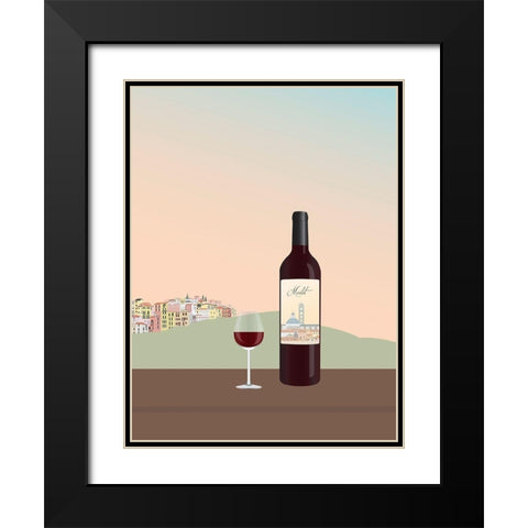 Tuscan Wine II Black Modern Wood Framed Art Print with Double Matting by Soerensen, Gurli