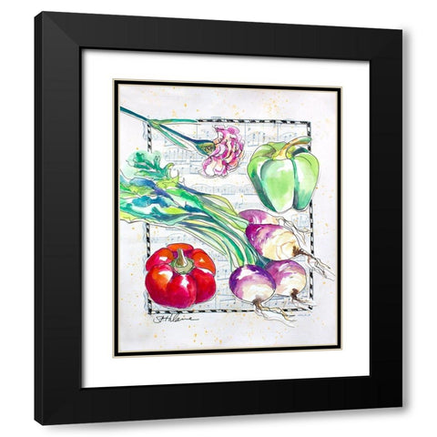 Kitchen Veggies I Black Modern Wood Framed Art Print with Double Matting by St. Hilaire, Elizabeth