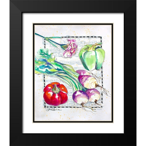 Kitchen Veggies I Black Modern Wood Framed Art Print with Double Matting by St. Hilaire, Elizabeth