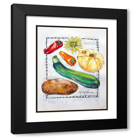 Kitchen Veggies II Black Modern Wood Framed Art Print with Double Matting by St. Hilaire, Elizabeth